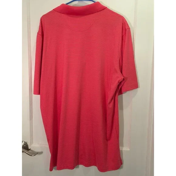 Greg Norman Men’s XL Red Striped Play Dry Polo Shirt - Picture 2 of 8